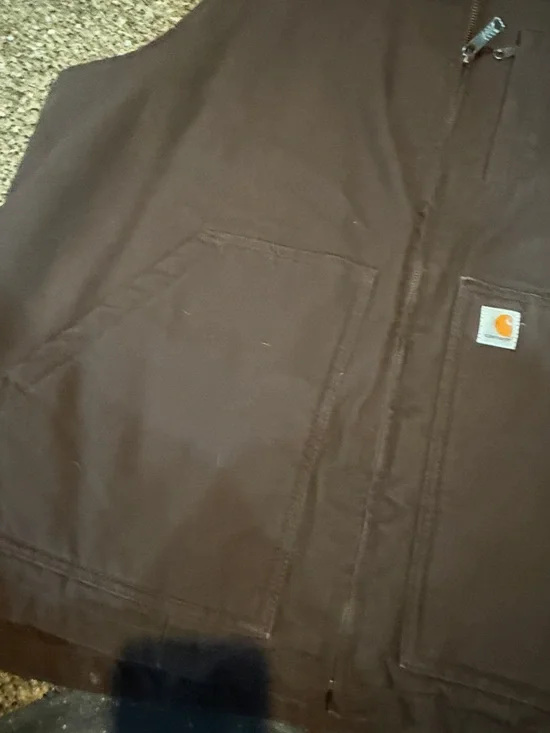 Carhartt Brown Sherpa Collar Work Vest - Picture 5 of 5